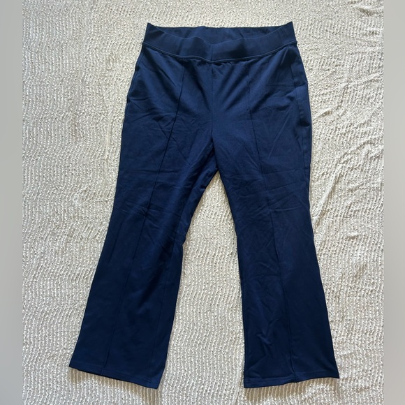 Lands End Starfish Flare Pants Navy Blue Size XL Wide Leg Pant Comfy - Picture 2 of 11
